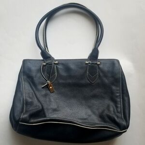 Vintage Etienne Aigner Women's Black Leather Shoulder Bag Purse Gold Hardware M